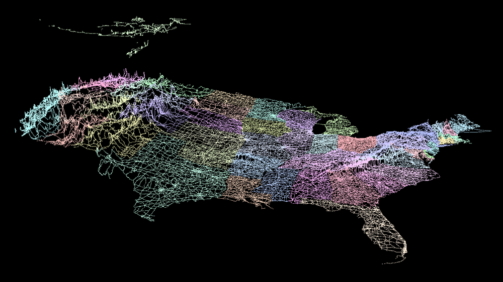 Digital Usa Map Curved Projection With Cities And Hig Vrogue Co