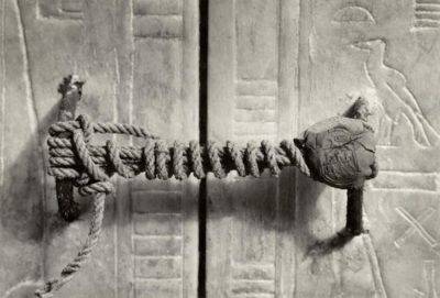 The unbroken seal of the tomb of Tutankhamun, untouched for over 3000 years