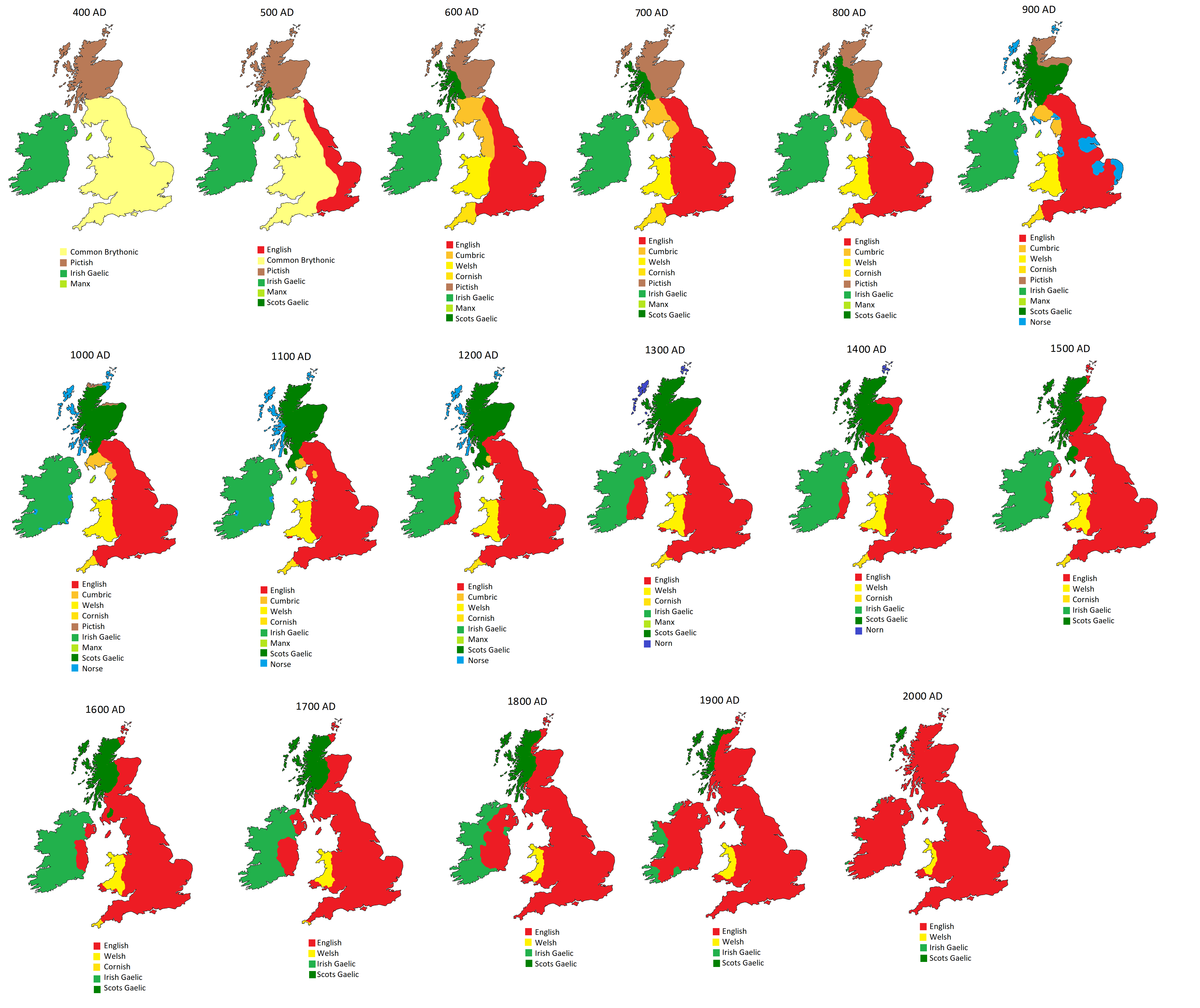 Map Of The Day Languages Of The British Isles Throughout History The   LtZT9FO 