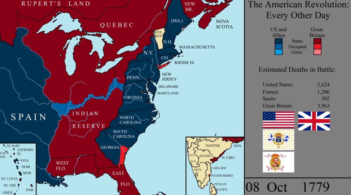 Map: Every Other Day of the American Revolution - The Sounding Line