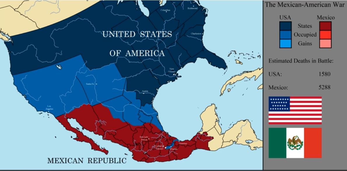 pre mexican american war map