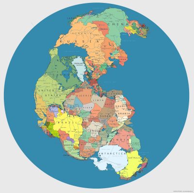 Map: Pangea with Modern-Day Borders - The Sounding Line