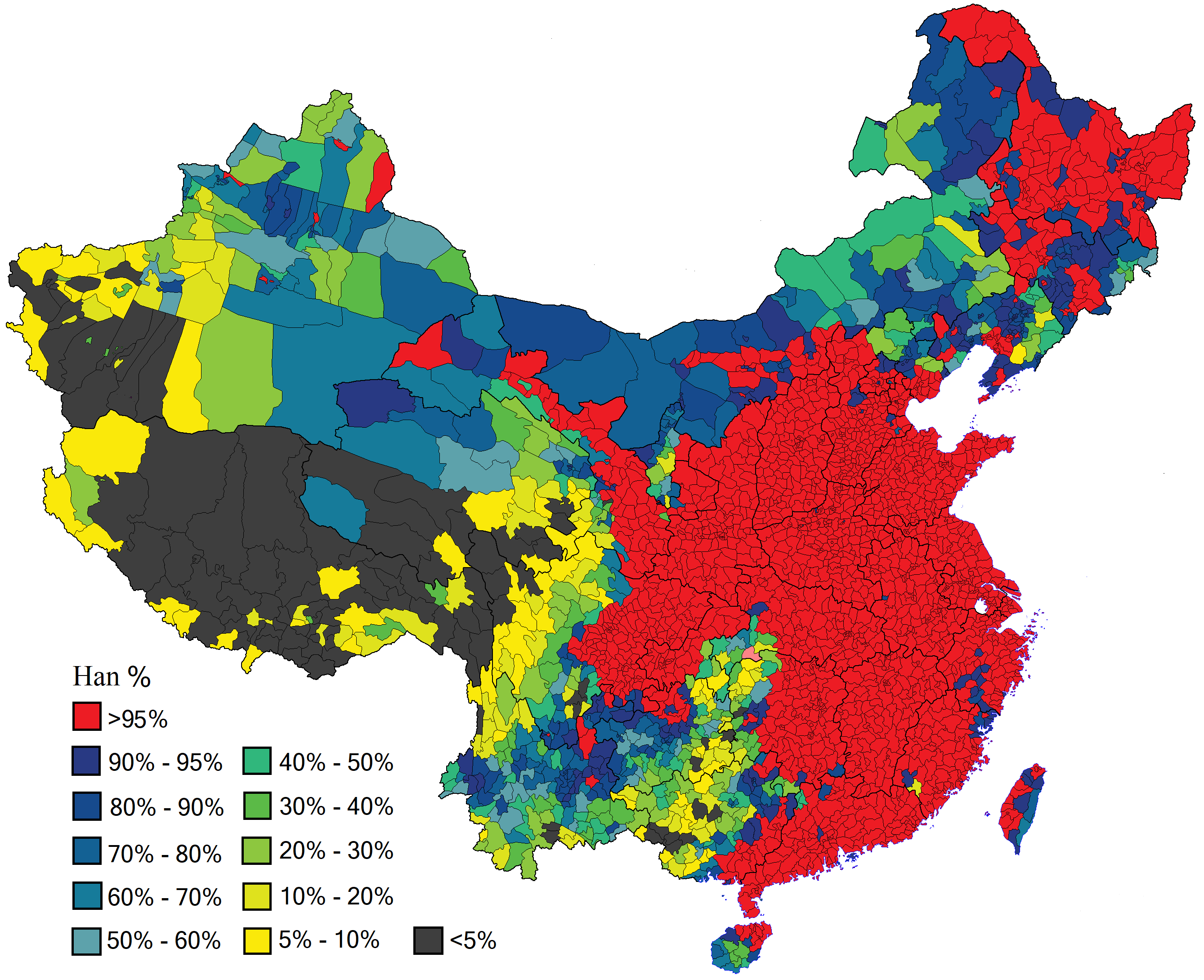 Map: Han Population in China - The Sounding Line